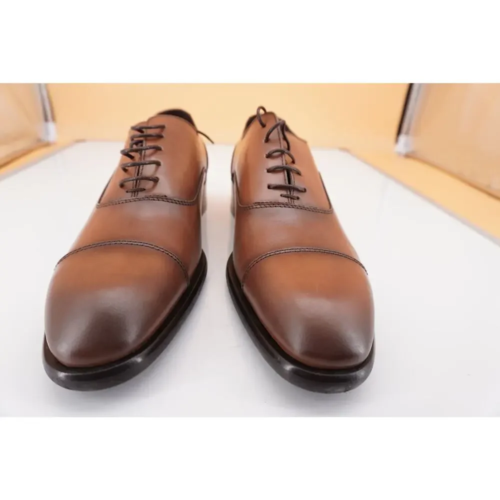 To Boot New York Firenza Men's Brown Leather Cap Toe Oxfords SZ 8 D $395 lace